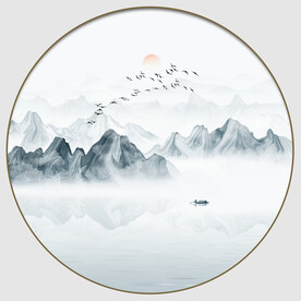 水墨山