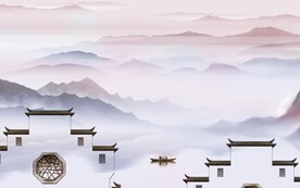 客厅 新传中式山水 TIF分层