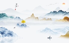 高档 新中式山水图 TIF分层