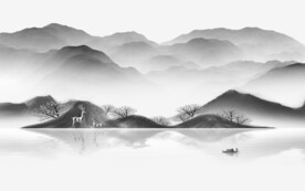 客厅 灰色山水新图 TIF分层