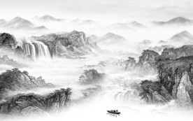 中式 灰色人气山水 TiF分层