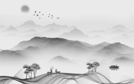 客厅 灰色素雅山水 TiF分层