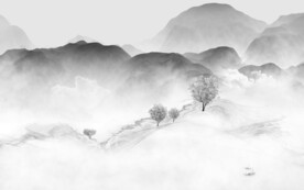 中式 灰色素雅山水 TiF分层