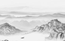 高档 灰色素雅山水 TiF分层