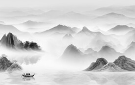 简约 最新灰色山水 TiF分层