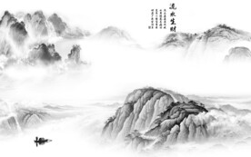 现代 简约山水墙画 TIf分层