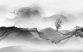 极简 意境灰色山水 TiF分层