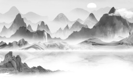 淡雅 意境灰色山水 TiF分层