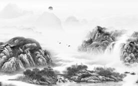 简约 意境灰色山水 TiF分层