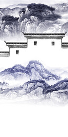 高档 山水简约玄关 TIF分层