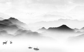 电视 灰色意境山水 TiF分层