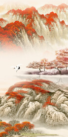 古风 高档山水玄关 TIF分层