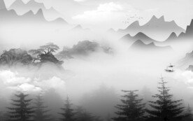 最新 灰色新山水图 TIF分层