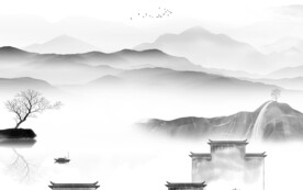 高清 灰色新山水图 TIF分层