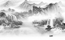 简约 客厅灰色山水 TiF分层