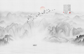 新中式水墨山水画