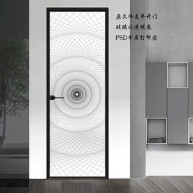 高清分层透明底平开门打印图