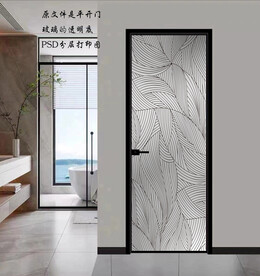 高清分层透明底平开门打印图