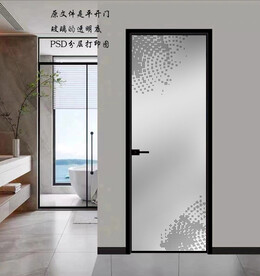 高清分层透明底平开门打印图