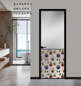 高清分层透明底平开门打印图 