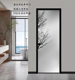 高清分层透明底平开门打印图