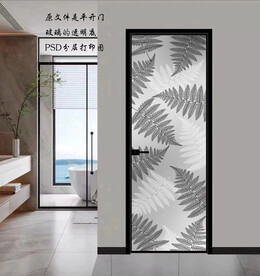 高清分层透明底平开门打印图