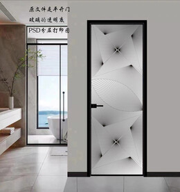 高清分层透明底平开门打印图