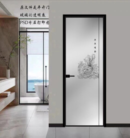 高清分层透明底平开门打印图