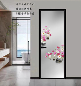 高清分层透明底平开门打印图