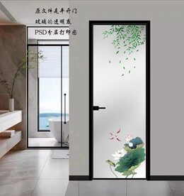 高清分层透明底平开门打印图