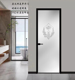 高清分层透明底平开门打印图