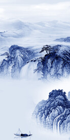 深蓝 中式高档玄关 Tif分层