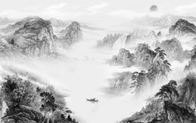 淡雅 灰色清晰山水 TiF分层