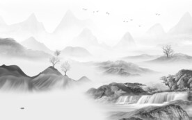 高雅 灰色清晰山水 TiF分层