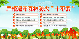 森林防火十不要宣传展板
