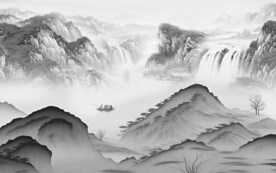 新款 灰色素雅山水 TiF分层