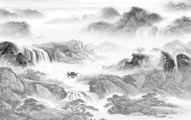 奢雅 灰色素雅山水 TiF分层