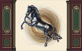 3D马到成功装饰壁画