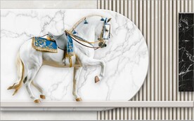 大理石马到成功装饰壁画
