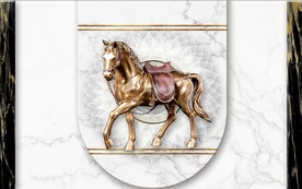 大理石马到成功装饰壁画