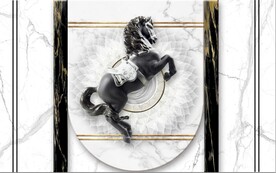 大理石马到成功装饰壁画