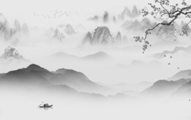 简约 新品灰色山水 TiF分层