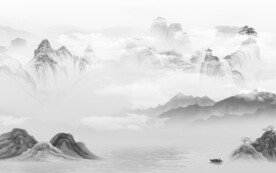 极简 新品灰色山水 TiF分层