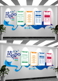 蓝色公司简介公司发展历程文化墙