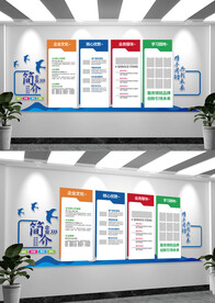 简约风企业文化企业简介文化墙