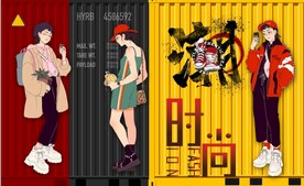 欧美风街头涂鸦餐饮酒吧背景墙