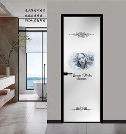 高清分层透明底平开门打印图