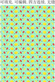  清新水果图案  夏季水果印花