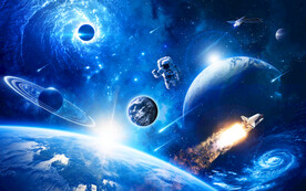 太空火箭宇航员星球宇宙黑洞背景