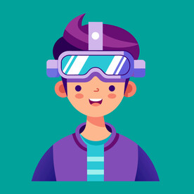 头戴VR的小男孩